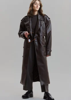 Diana Faux Leather Trench Coat