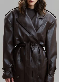Diana Faux Leather Trench Coat