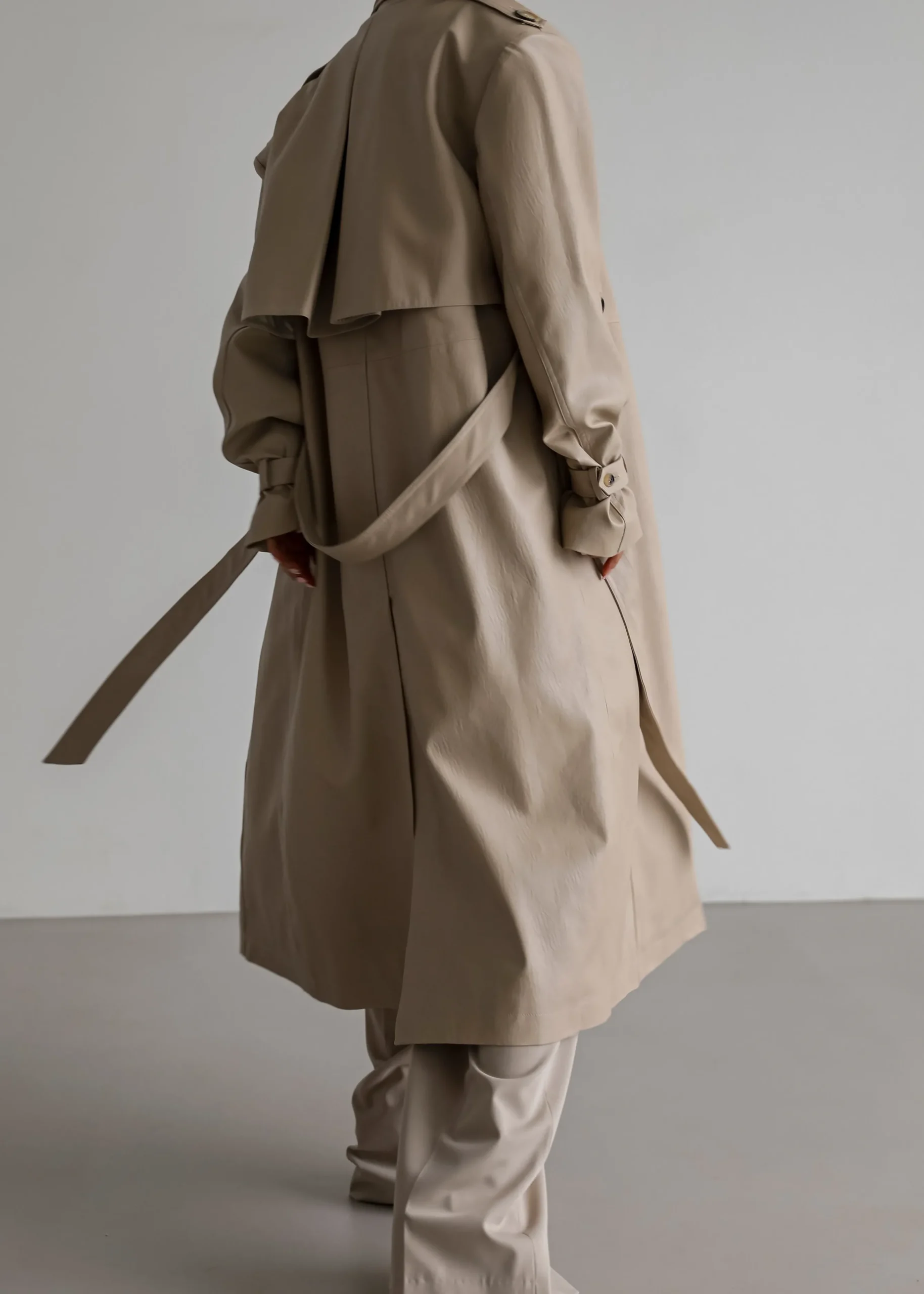 Diana Faux Leather Trench Coat