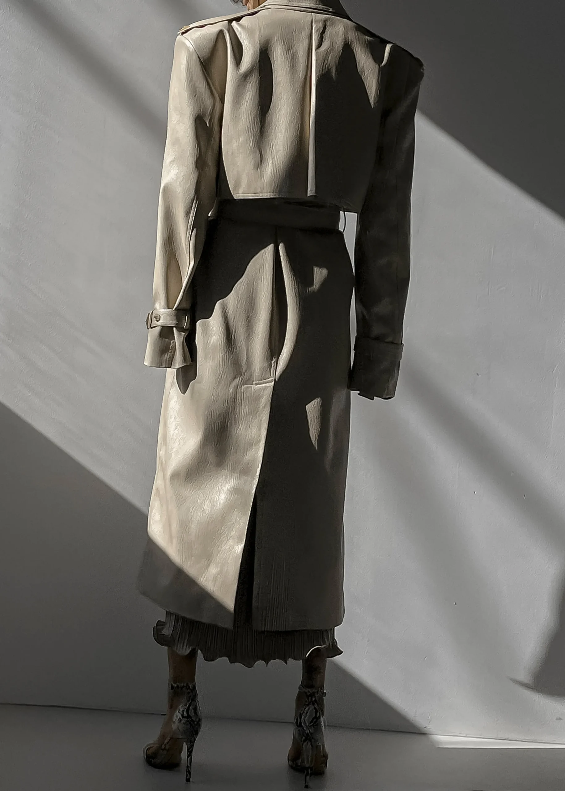 Diana Faux Leather Trench Coat