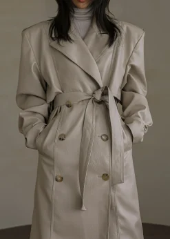 Diana Faux Leather Trench Coat