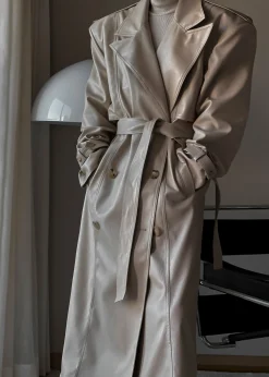 Diana Faux Leather Trench Coat