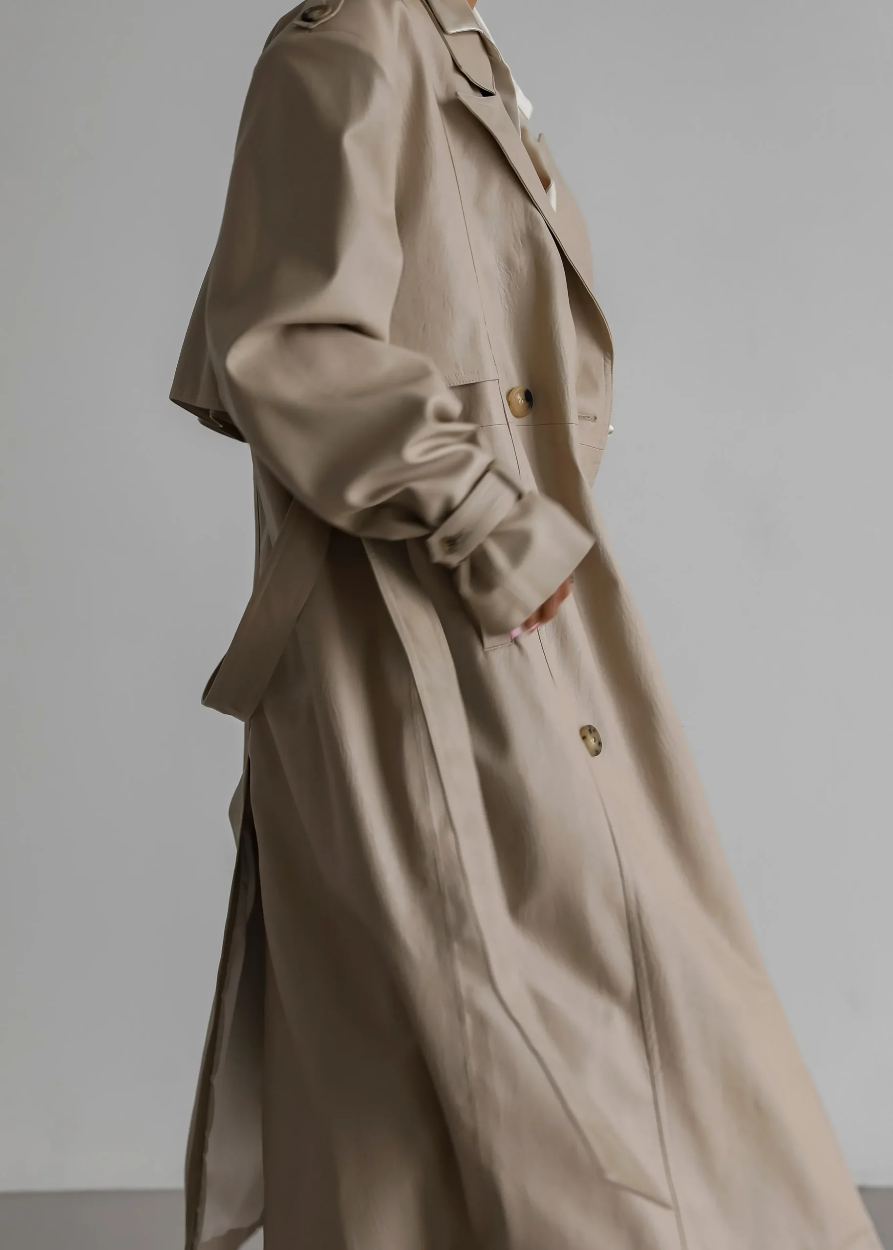 Diana Faux Leather Trench Coat