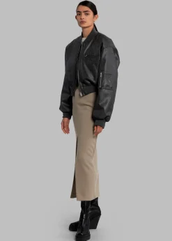 Gae Faux Leather Cropped Bomber
