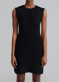 Ganni Velvet Crochet Open Back Mini Dress