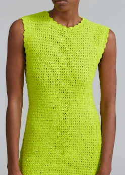 Ganni Velvet Crochet Open Back Mini Dress
