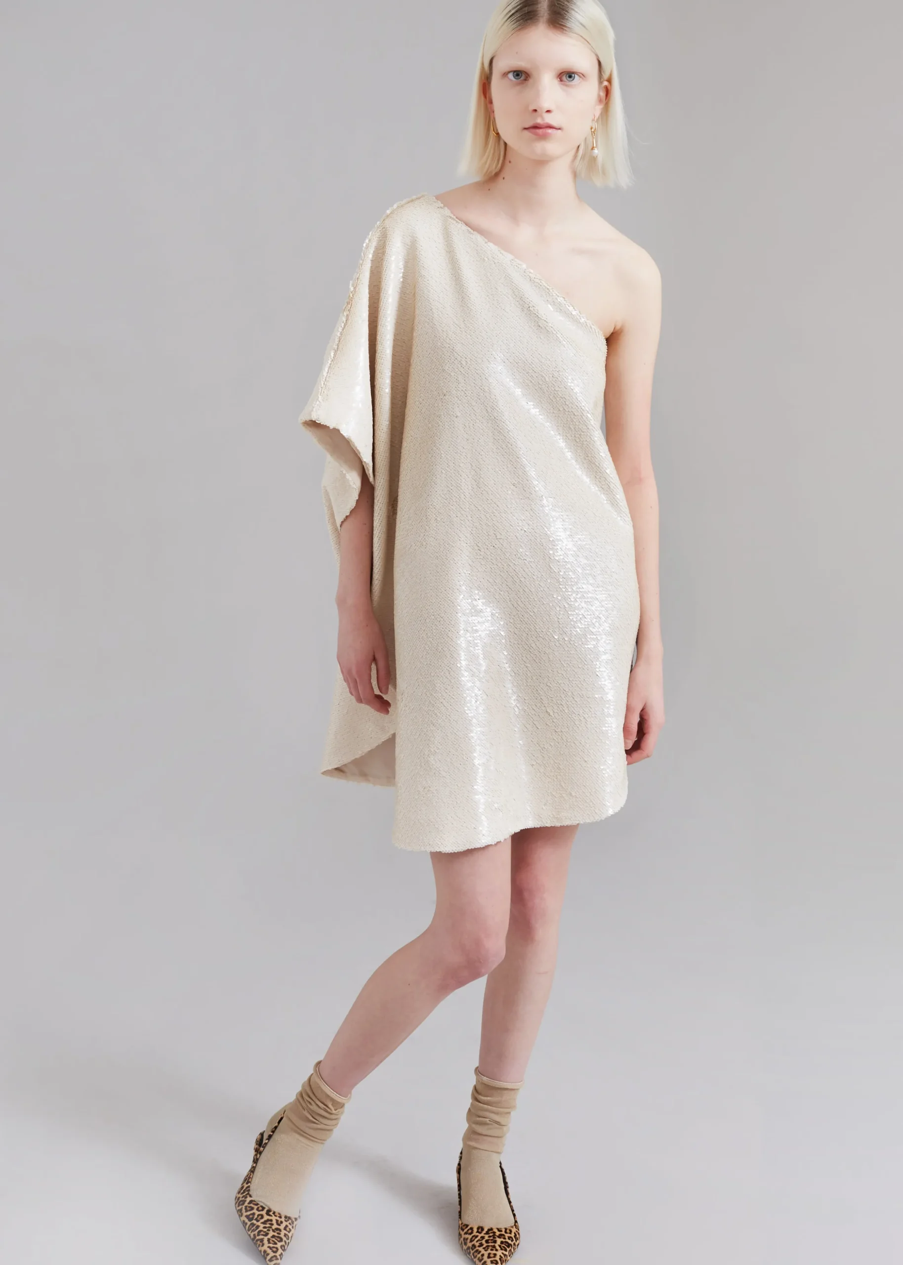 Gloria Sequins One Shoulder Dress