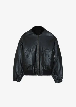 Hane Faux Leather Bomber