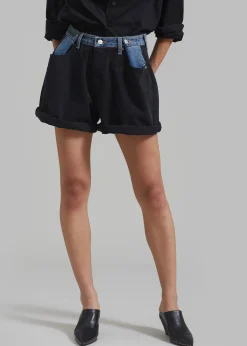 Hayla Contrast Denim Shorts