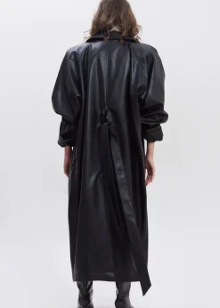 Henna Oversized Faux Leather Trench