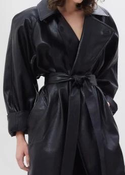 Henna Oversized Faux Leather Trench