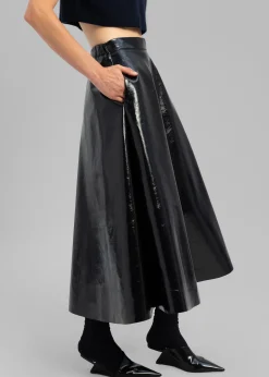 Hilma Vinyl Midi Skirt