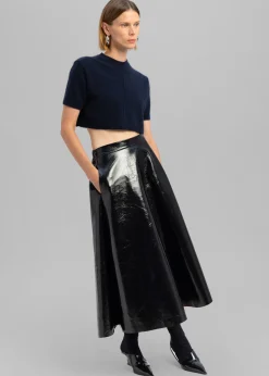 Hilma Vinyl Midi Skirt