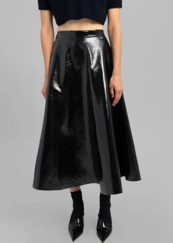 Hilma Vinyl Midi Skirt