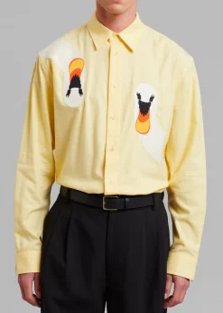 Jw Anderson Swan Embroidered Classic Fit Shirt