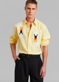 Jw Anderson Swan Embroidered Classic Fit Shirt