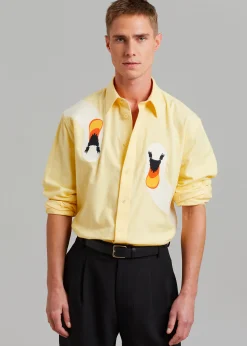 Jw Anderson Swan Embroidered Classic Fit Shirt