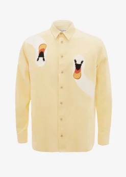 Jw Anderson Swan Embroidered Classic Fit Shirt