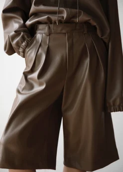 Kerang Faux Leather Bermuda Shorts