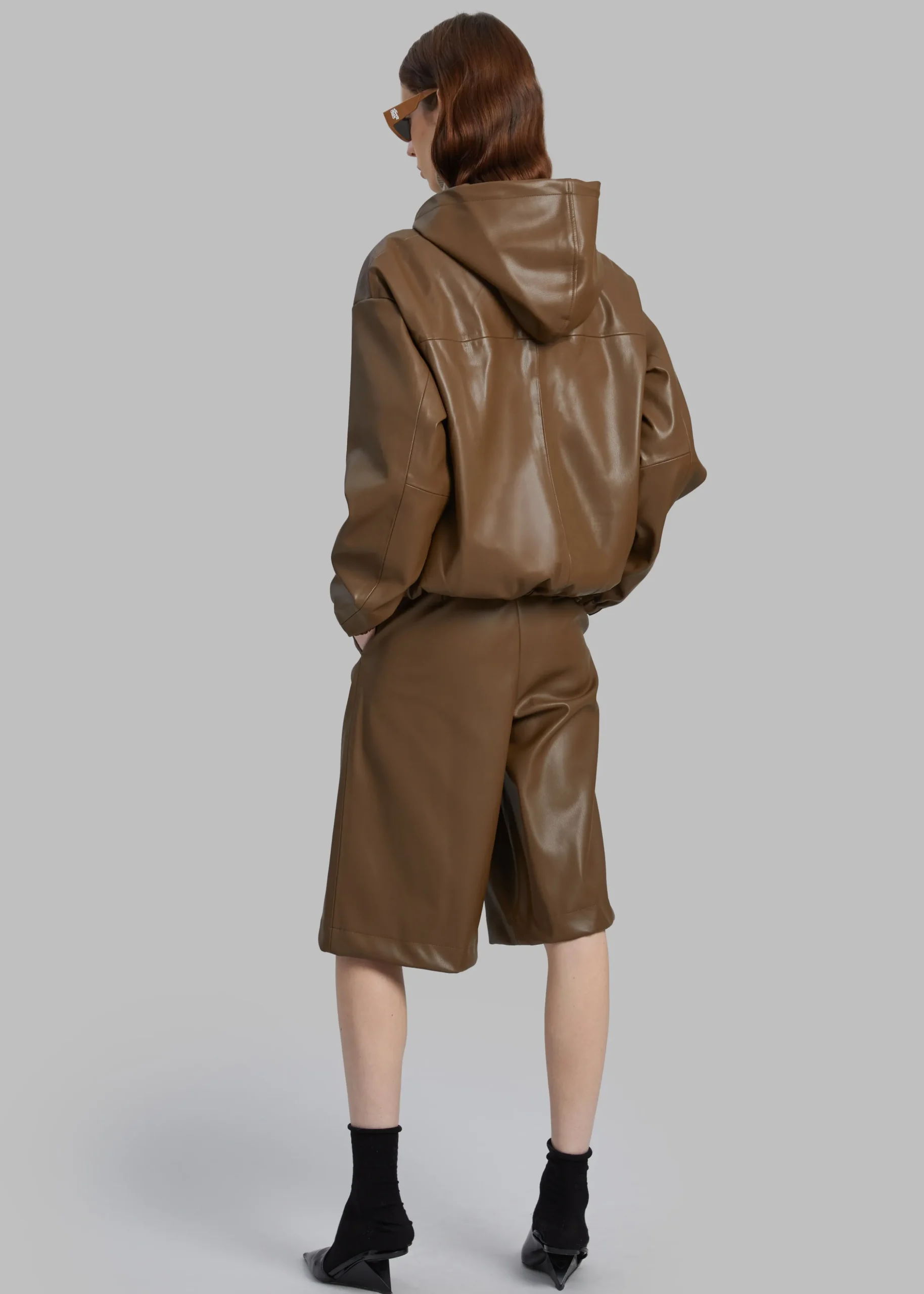 Kerang Faux Leather Bermuda Shorts