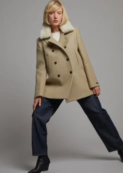 Kimmo Faux Fur Collar Peacoat
