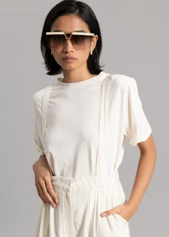 Lena Padded Shoulder Tee