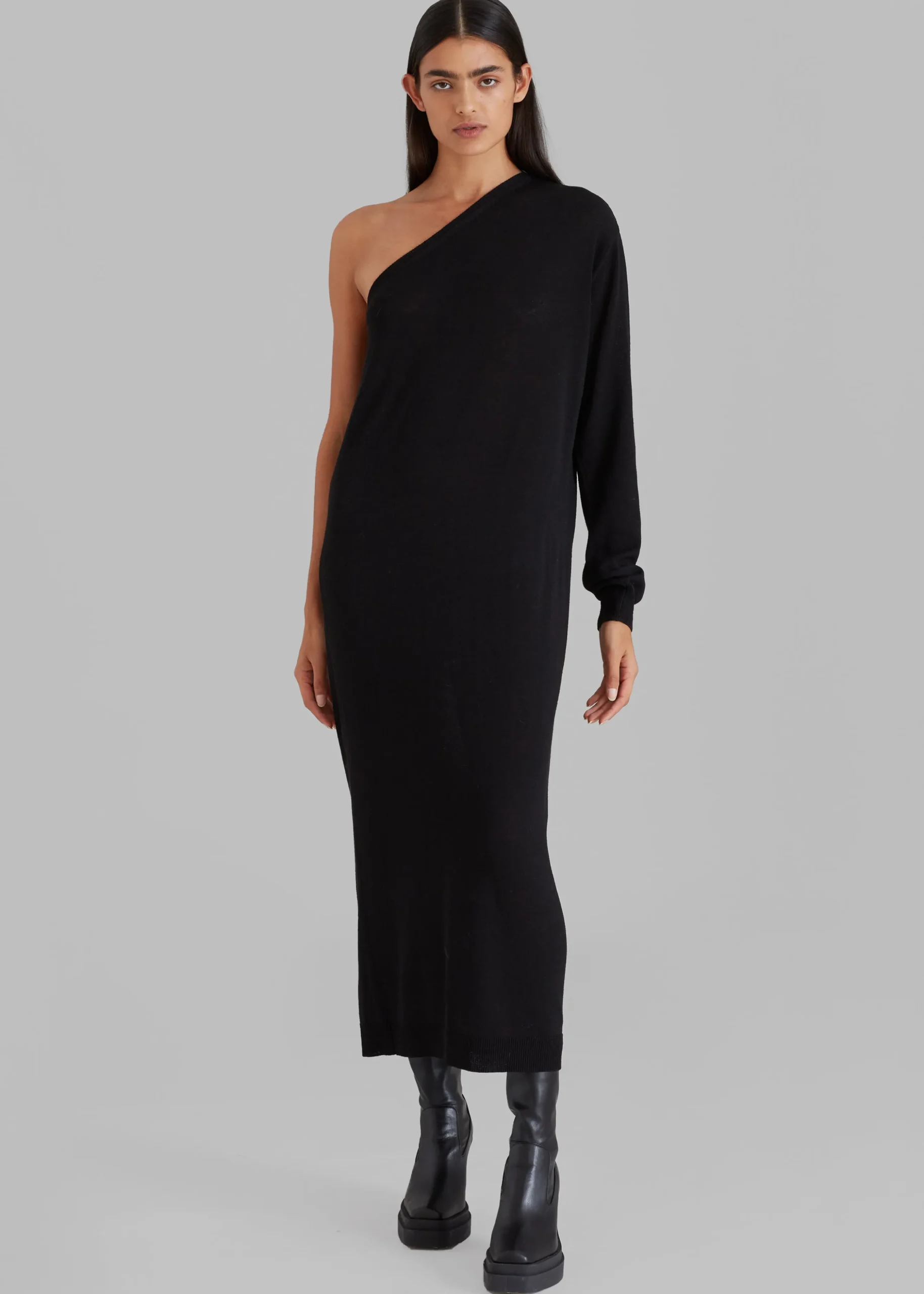 Lina One Shoulder Loose Knit Dress