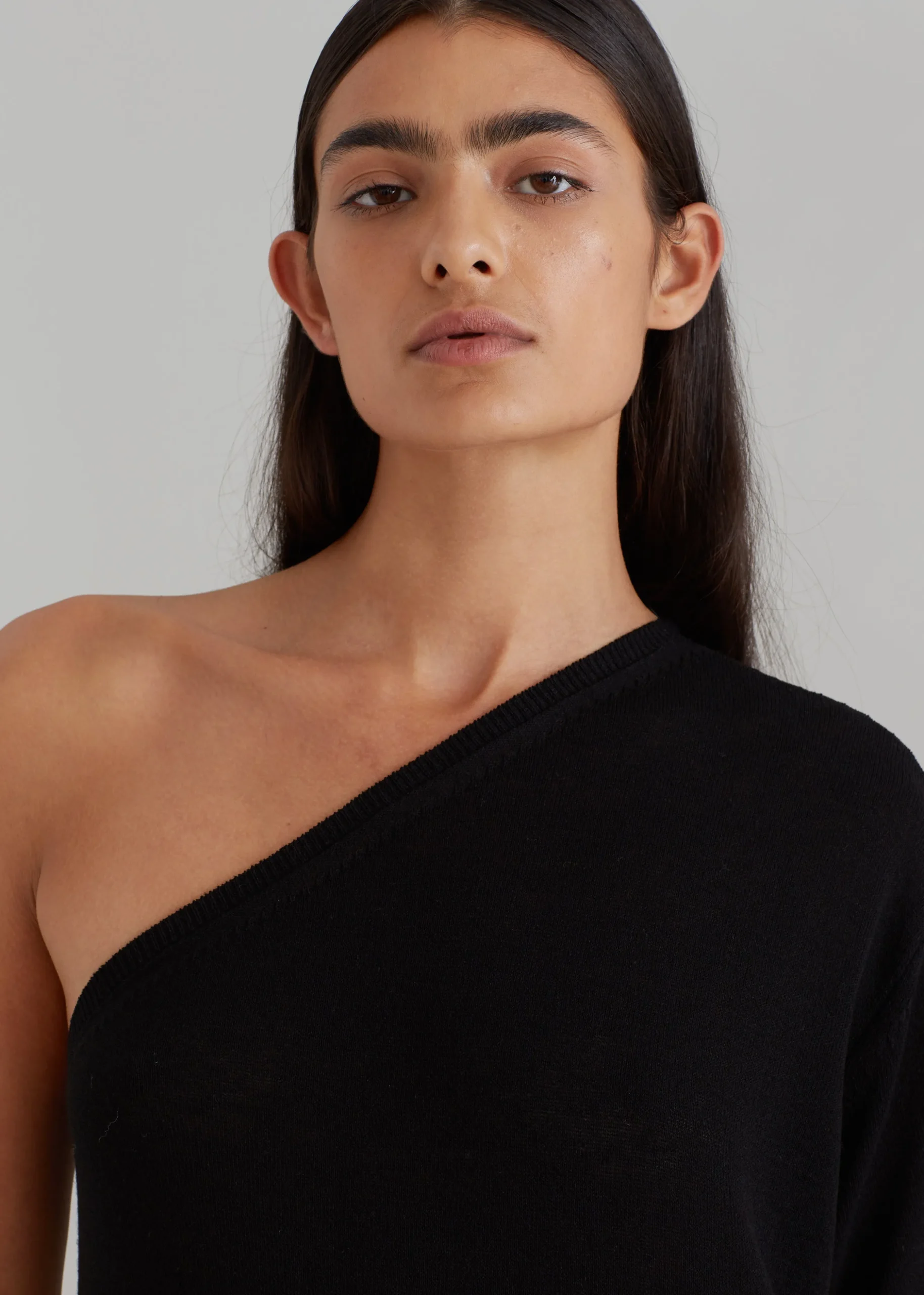 Lina One Shoulder Loose Knit Dress
