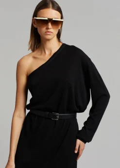 Lina One Shoulder Loose Knit Dress