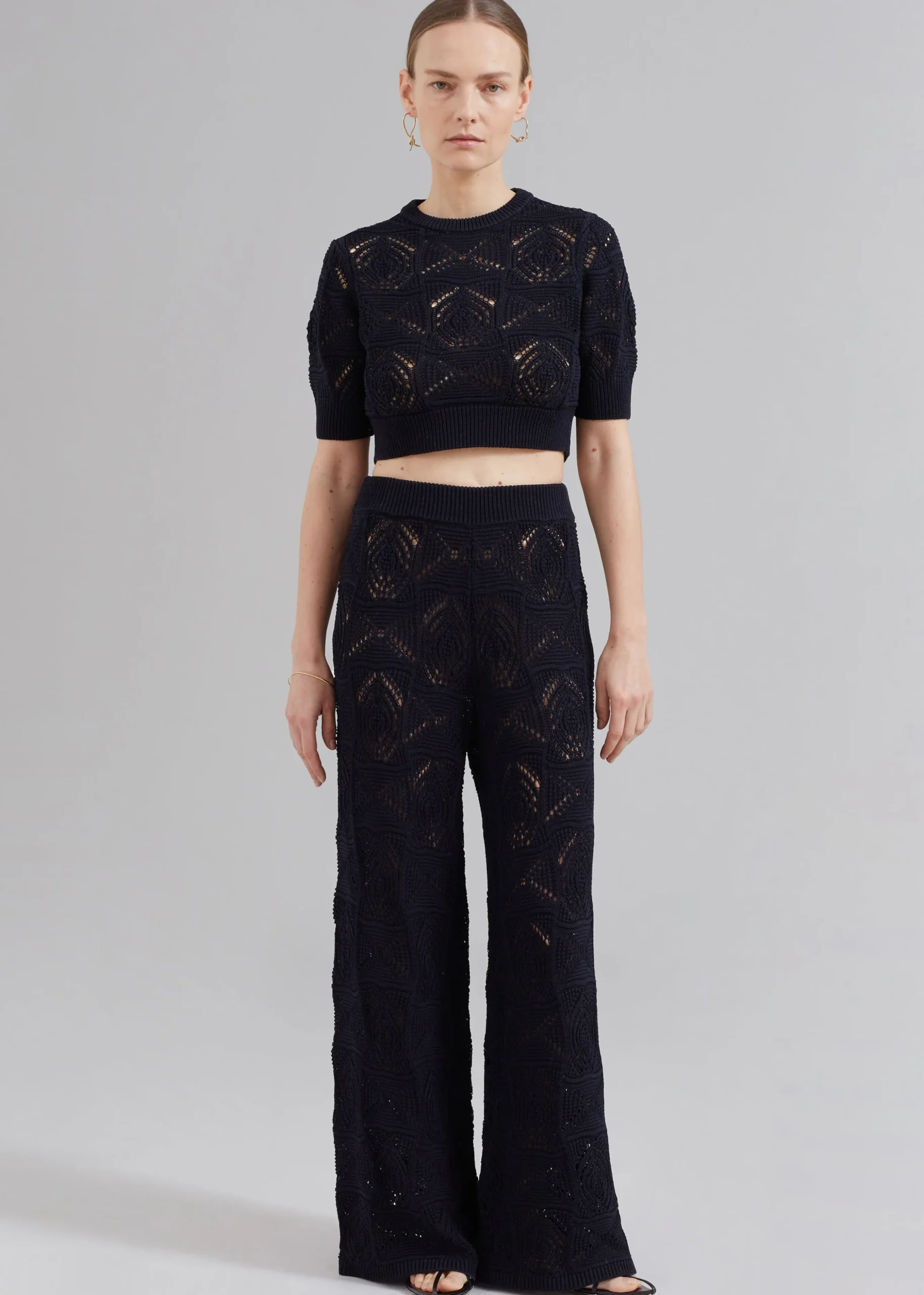 Loulou Studio Jaro Crochet Cropped Top