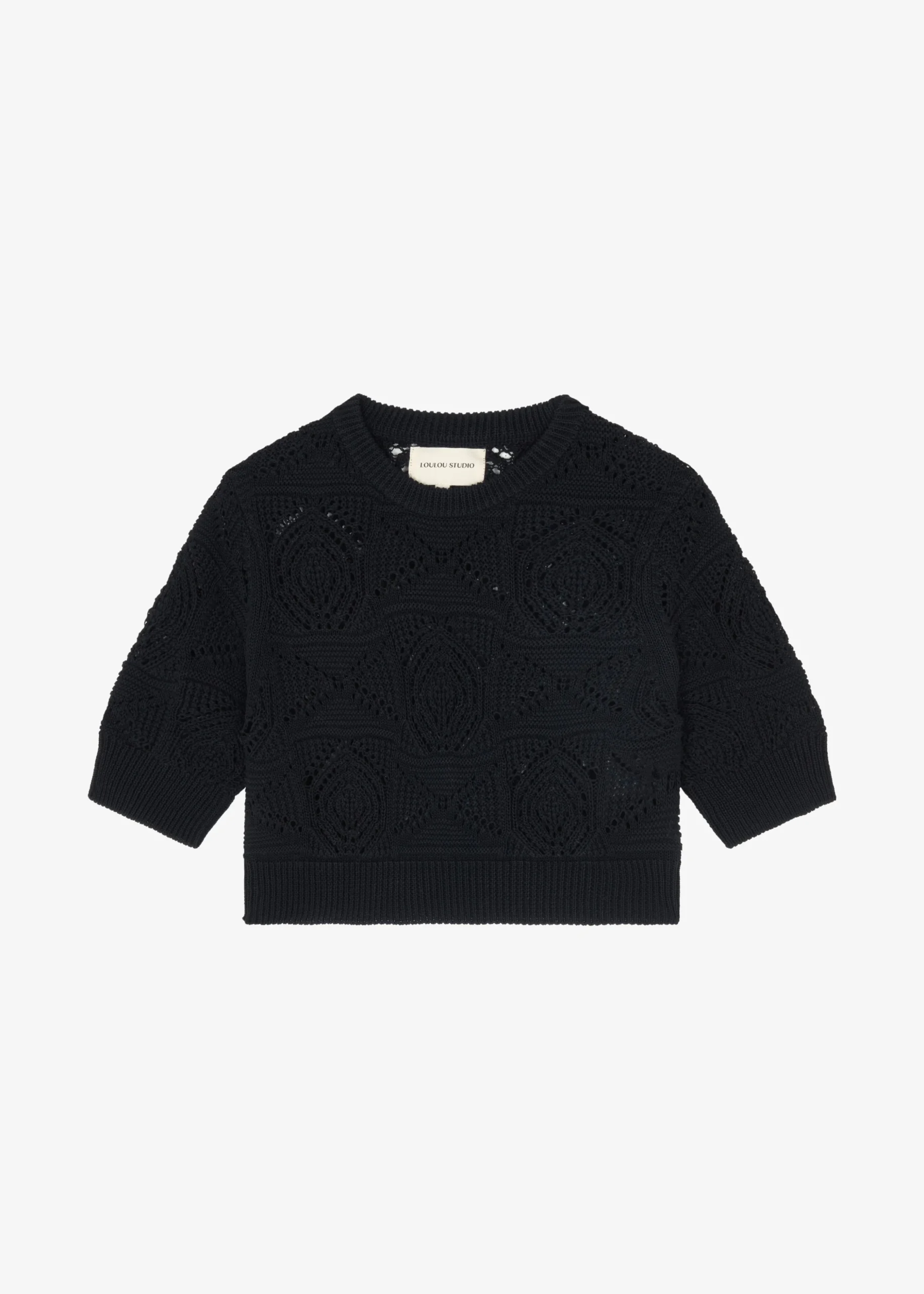 Loulou Studio Jaro Crochet Cropped Top