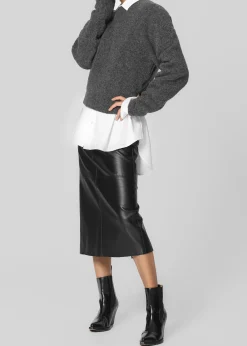 Manyne Faux Leather Pencil Skirt