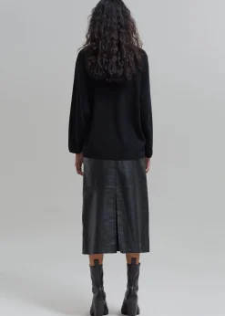 Manyne Faux Leather Pencil Skirt
