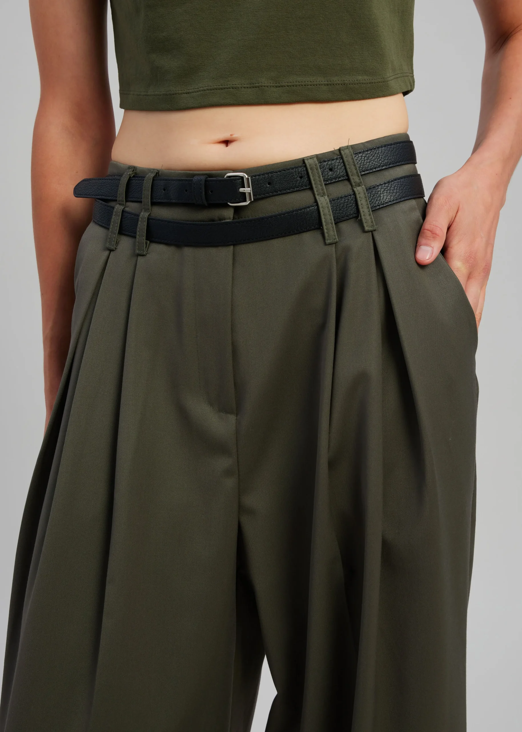 Nellie Belted Pleated Pants