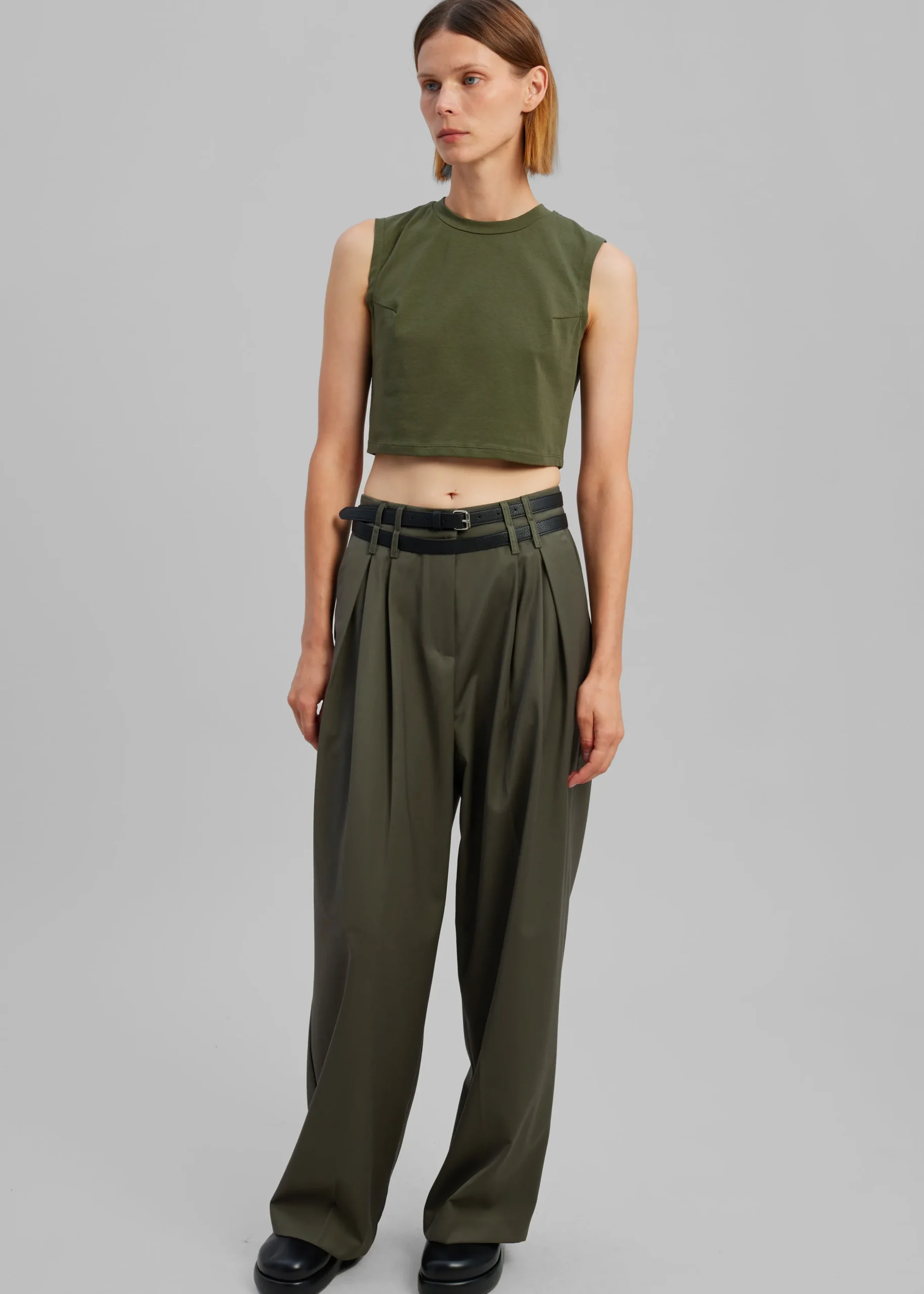 Nellie Belted Pleated Pants