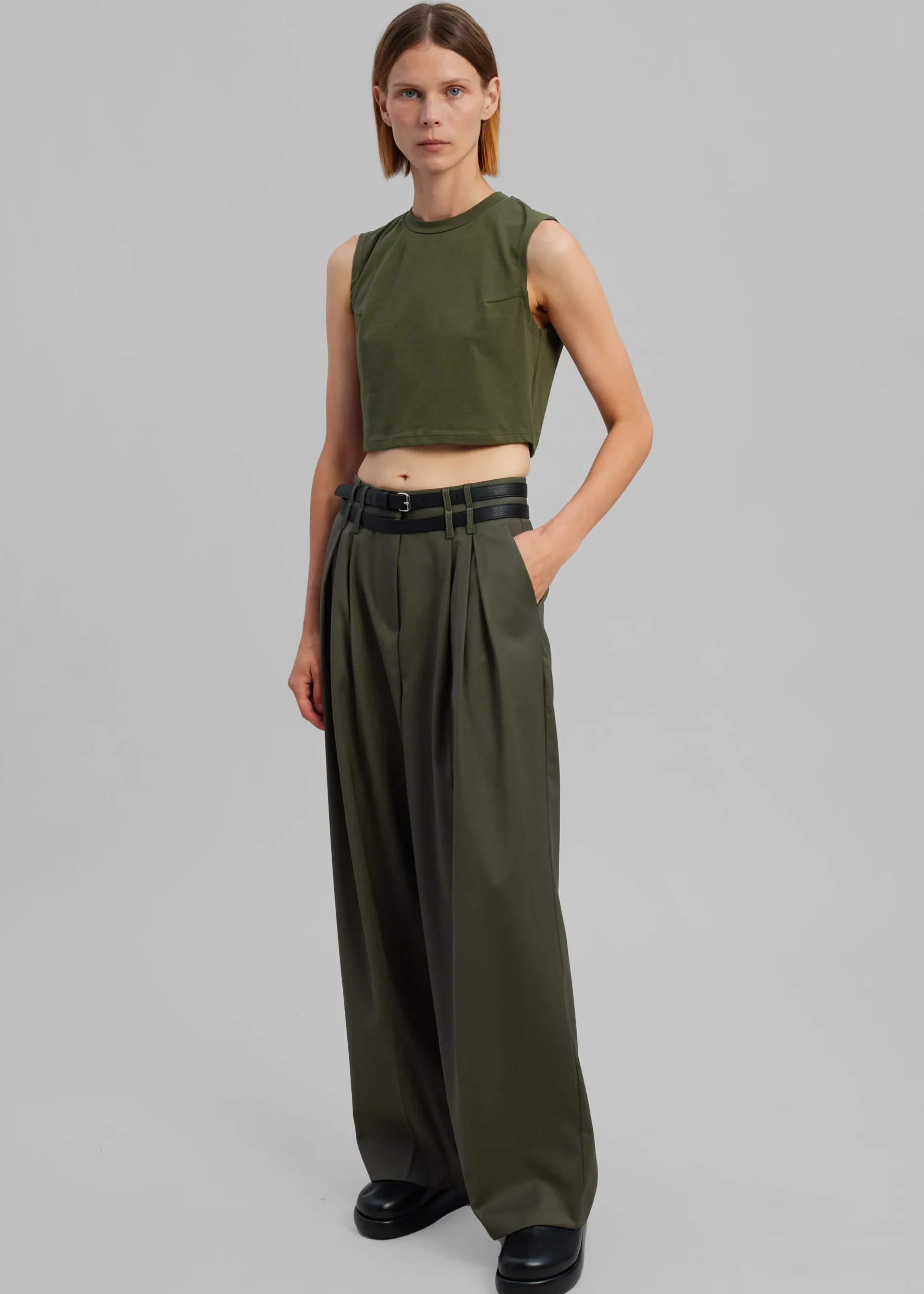 Nellie Belted Pleated Pants