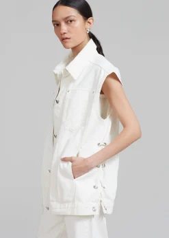 Ora Lace Up Denim Vest