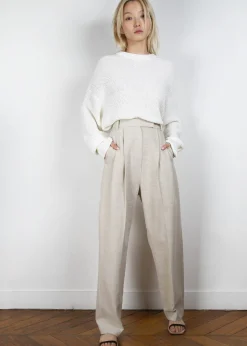 Pace Pleated Linen Blend Pants