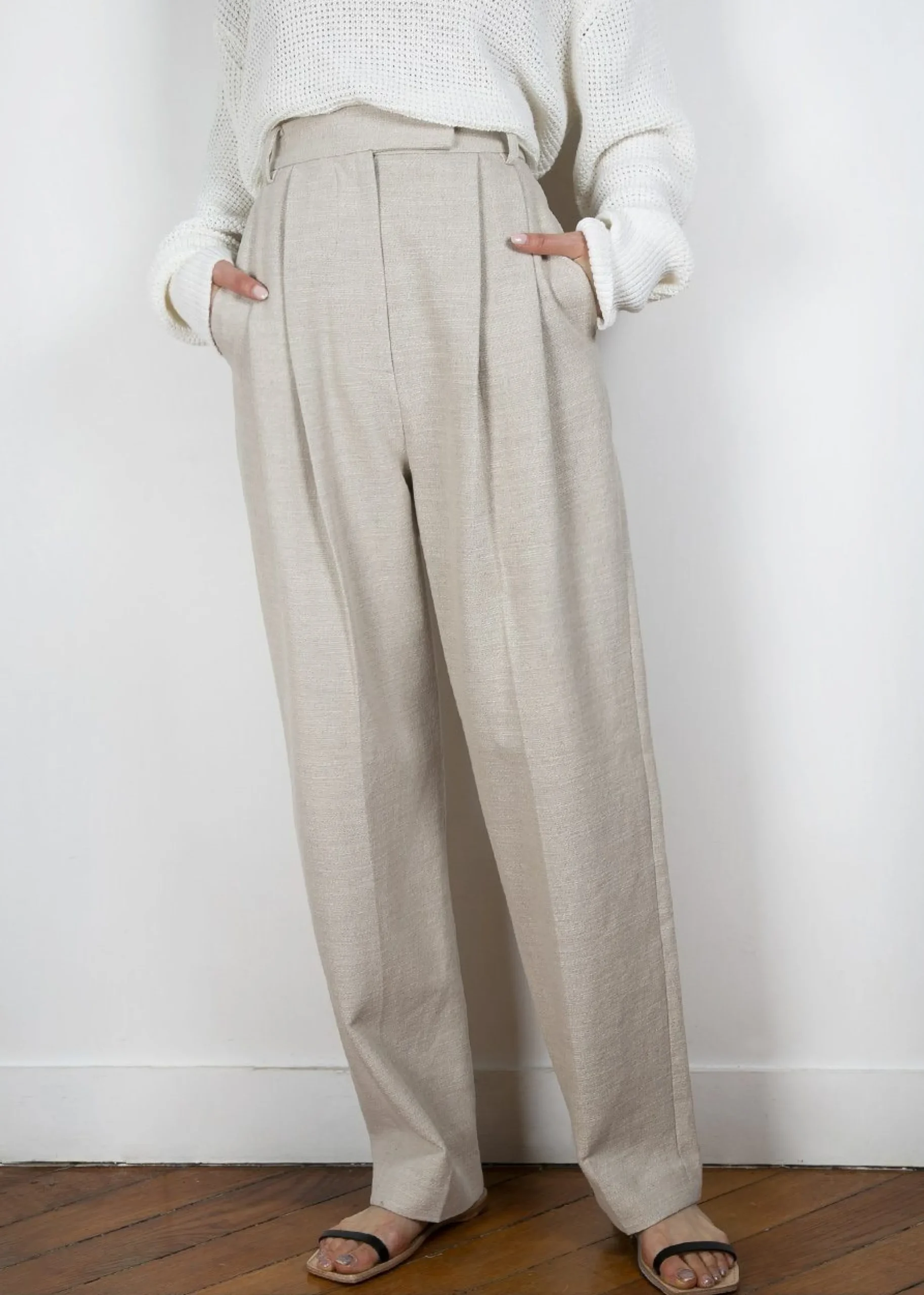 Pace Pleated Linen Blend Pants
