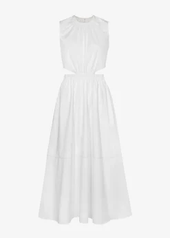 Proenza Schouler White Label Poplin Cutout Midi Dress
