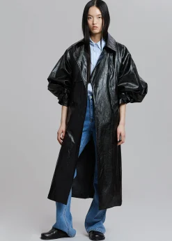 Reed Faux Leather Trench Coat