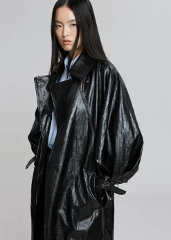 Reed Faux Leather Trench Coat