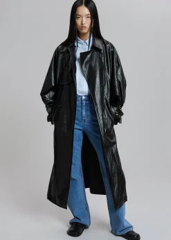 Reed Faux Leather Trench Coat