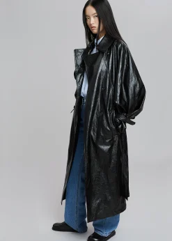 Reed Faux Leather Trench Coat