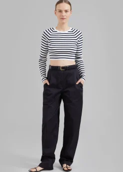 Remain Striped Knit Cropped Top