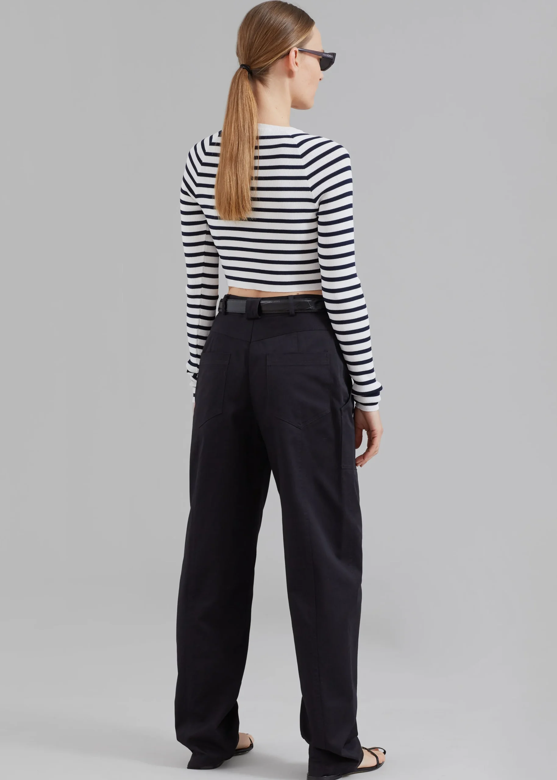 Remain Striped Knit Cropped Top