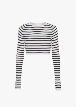 Remain Striped Knit Cropped Top