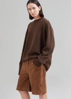 Remain Suede Bermuda Slit Shorts