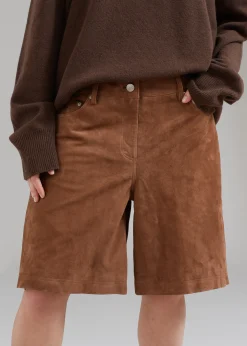 Remain Suede Bermuda Slit Shorts