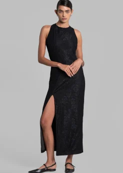 Rotate Mesh Lace Slit Dress